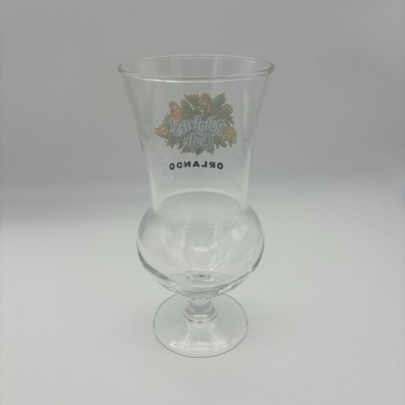 Rainforest Cafe Orlando 8" Hurricane Collectors Disney Souvenir Glass - Picture 4 of 9